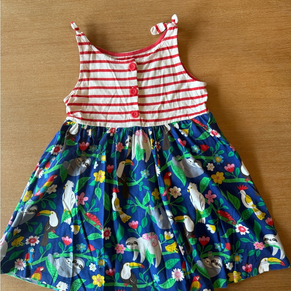 Mini Boden Red and White Striped Dress